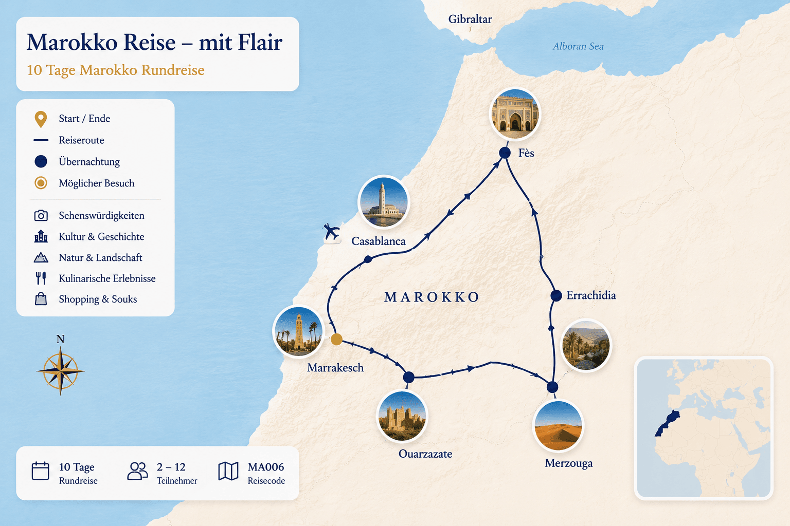 Reiseroute Marokko Reise mit Flair